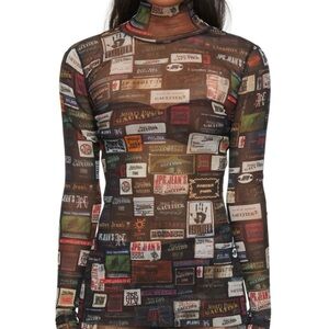 Multi color high neck sheer top